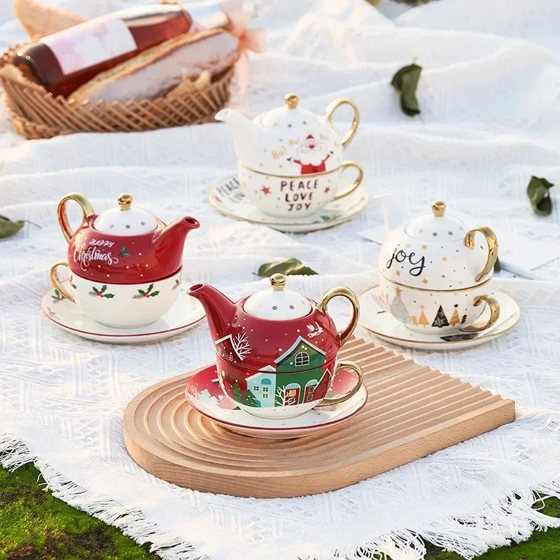 Gold Plated Christmas Tea Set – Holiday Elegance Edition