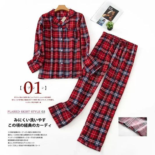 Women’s Flannel Pajama Set – Plaid Winter Edition (S–XXXL)