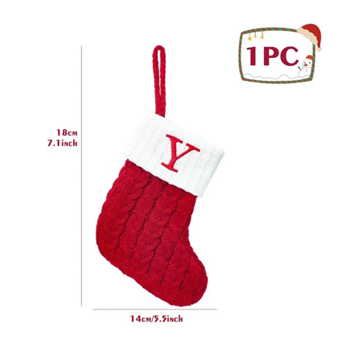 Christmas Knit Stockings – Snowflake & Letter Edition (A–Z)