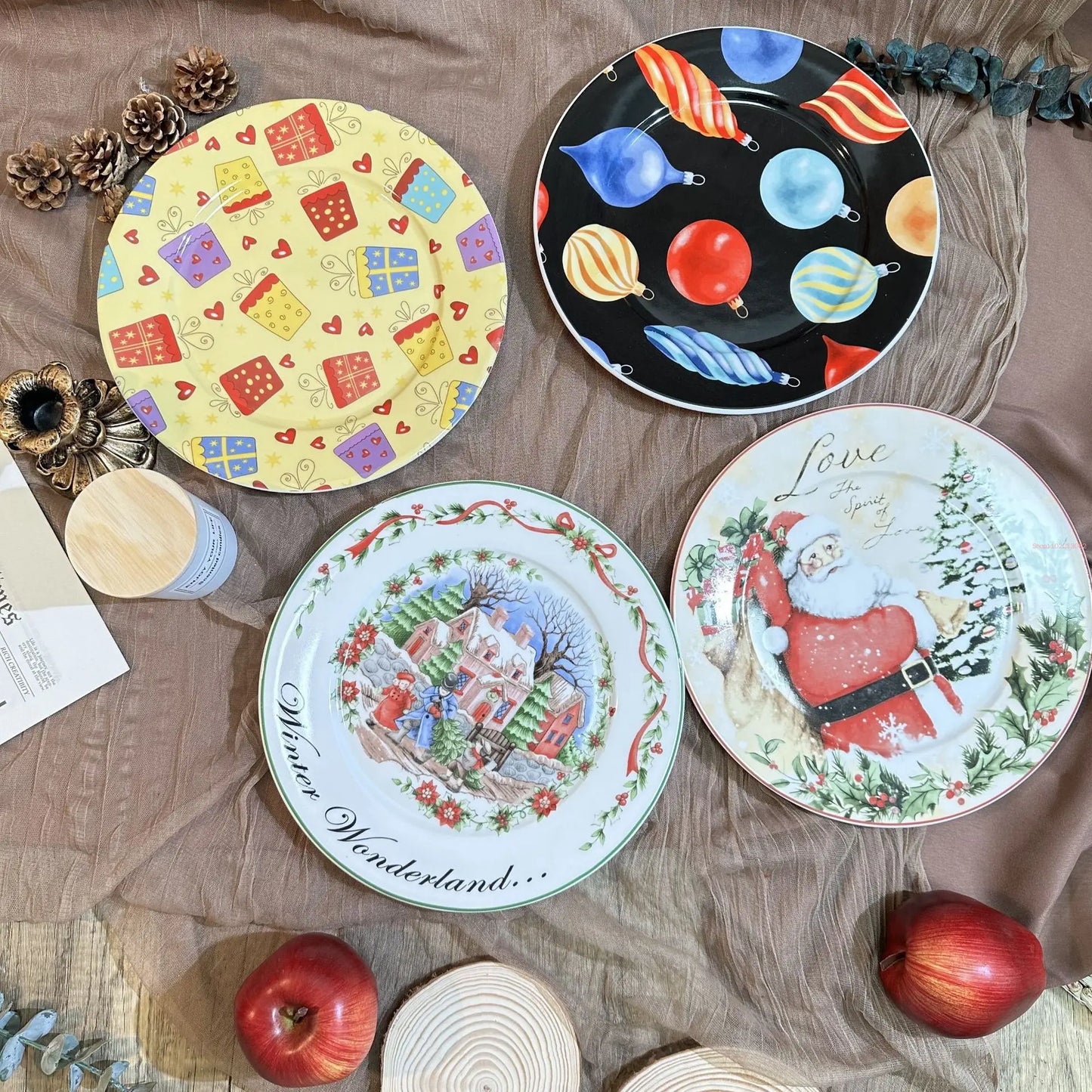 Creative Christmas Dinner Plate Set – Festive Breakfast Edition