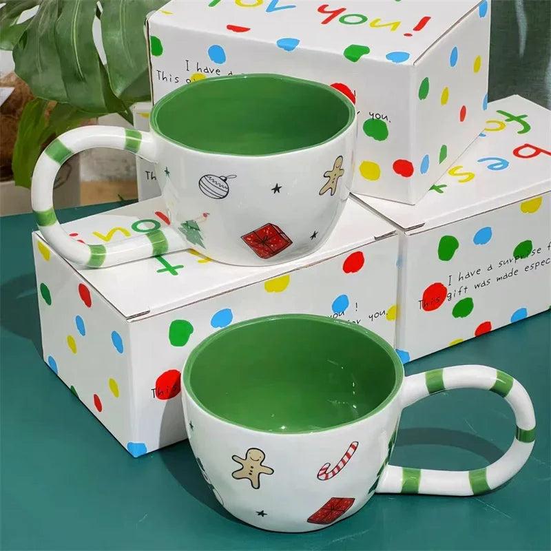 Hand-Pinched Ceramic Christmas Mug – Holiday Texture Edition