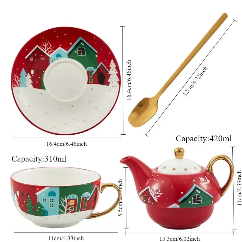 Gold Plated Christmas Tea Set – Holiday Elegance Edition
