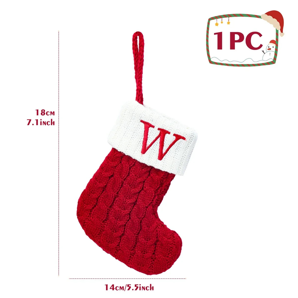 Christmas Knit Stockings – Snowflake & Letter Edition (A–Z)