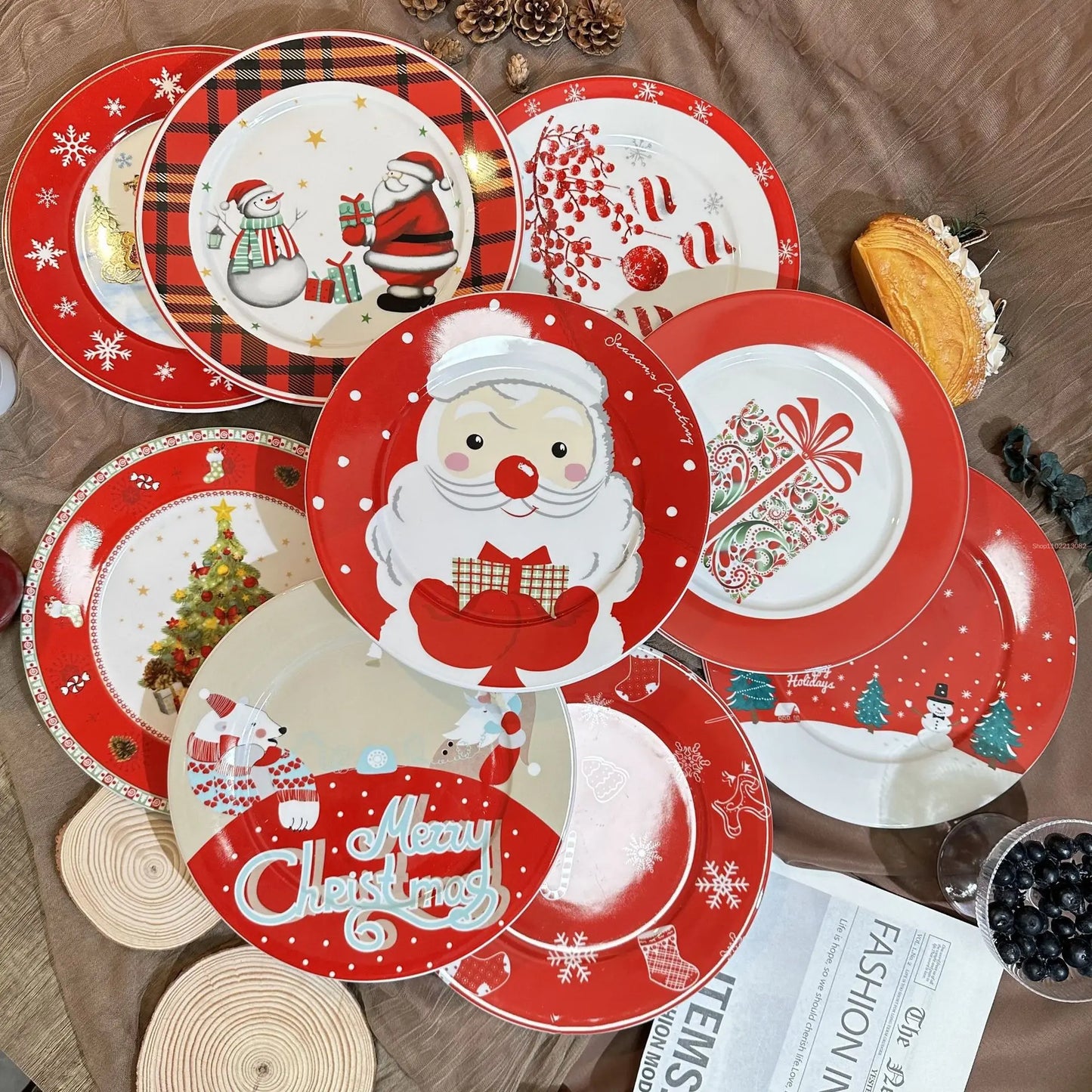 Creative Christmas Dinner Plate Set – Festive Breakfast Edition