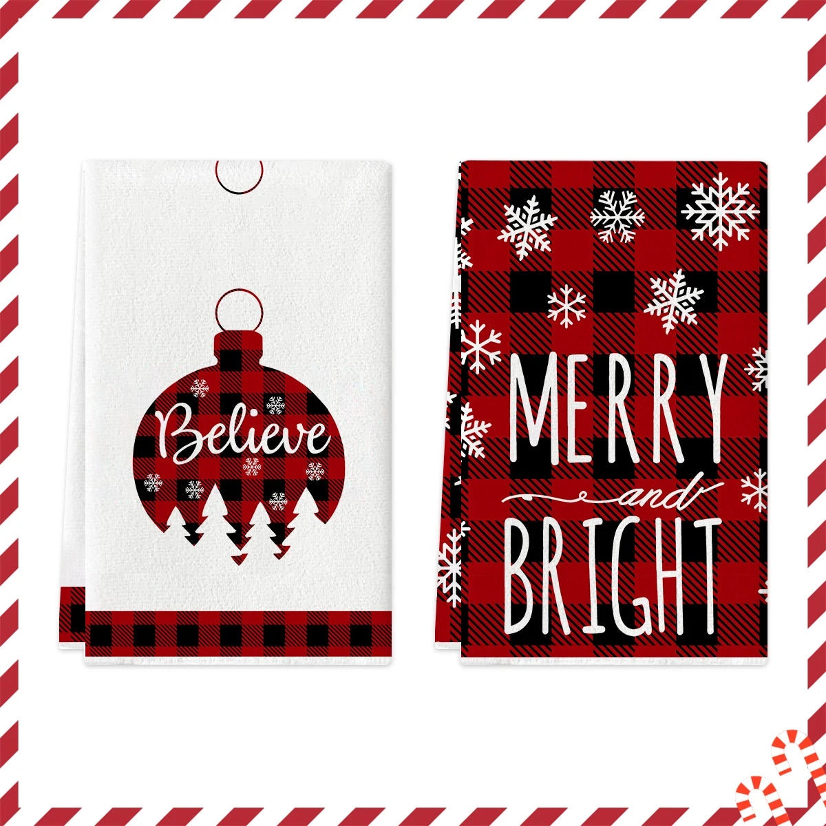 Kitchen Towels – Tree, Truck & Ornament Edition (Set of 2 / 4)