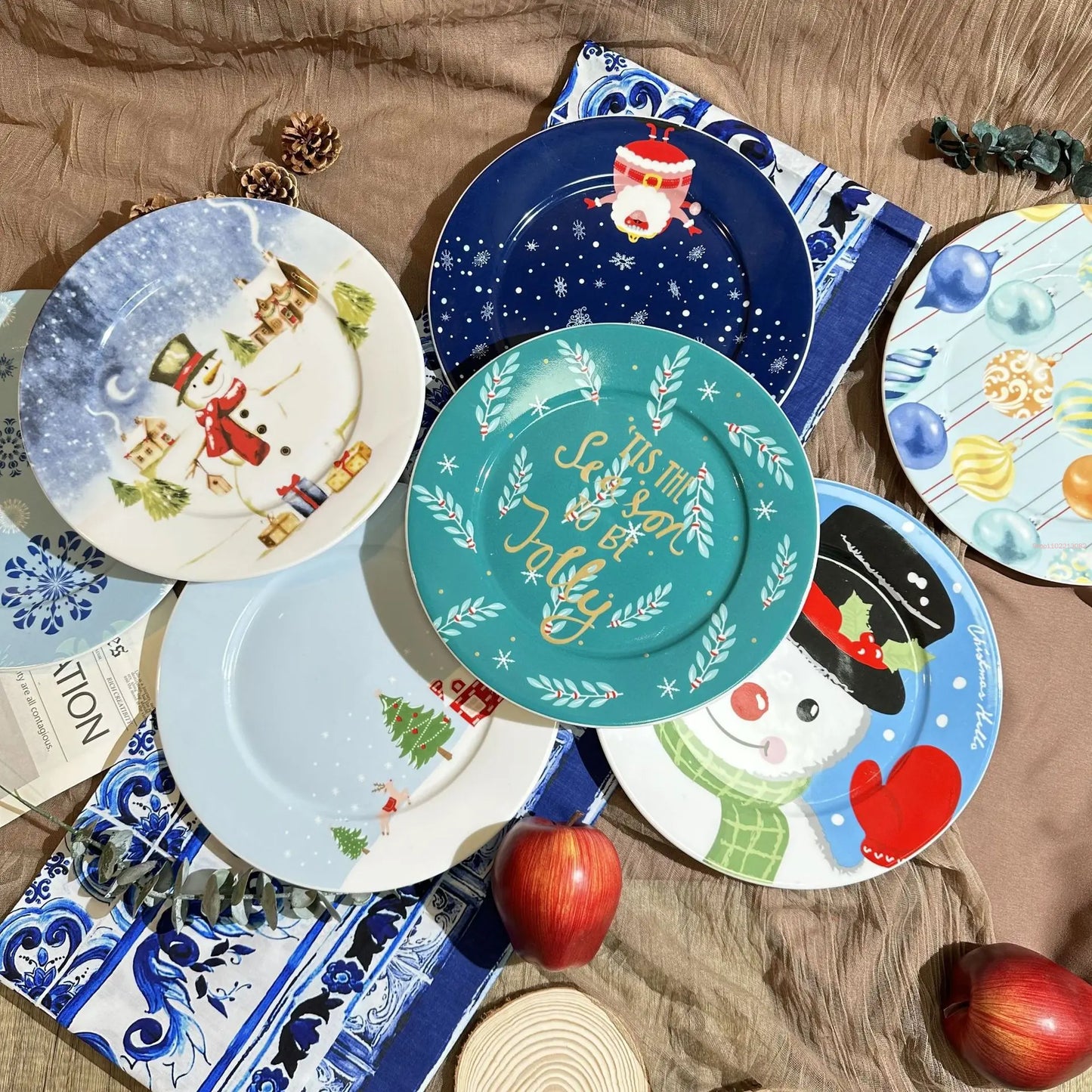 Creative Christmas Dinner Plate Set – Festive Breakfast Edition