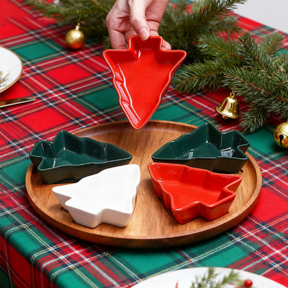 Christmas Tree Serving Plate Set – Rotating Ceramic Snack Tray | Seasons Co.