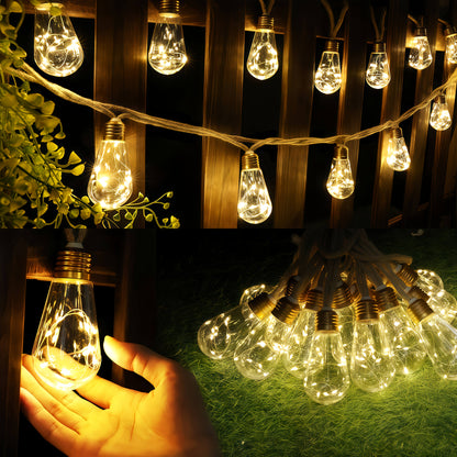 Solar Fairy String Lights — 8-Mode Outdoor Set (10/15/25 Bulbs) | Seasons Co.
