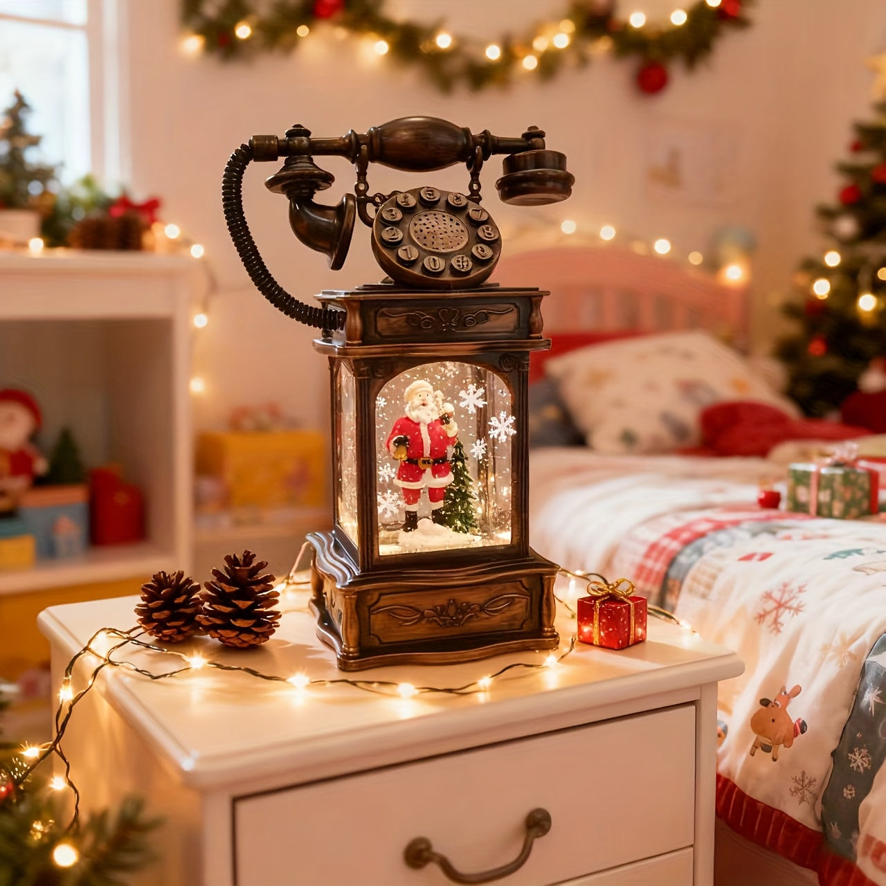 Vintage Christmas Phone – Snowman & Snowflake Edition | Seasons Co.