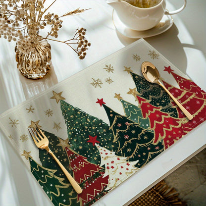 Set of 4 Christmas Tree Placemats – Festive Dining Collection | Seasons Co.