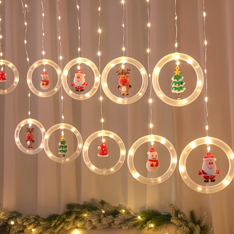 Rustic LED Curtain Lights — Santa & Reindeer Edition | Seasons Co.