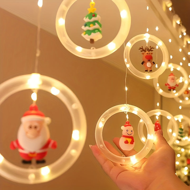 Rustic LED Curtain Lights — Santa & Reindeer Edition | Seasons Co.