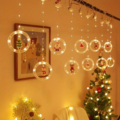 Rustic LED Curtain Lights — Santa & Reindeer Edition | Seasons Co.