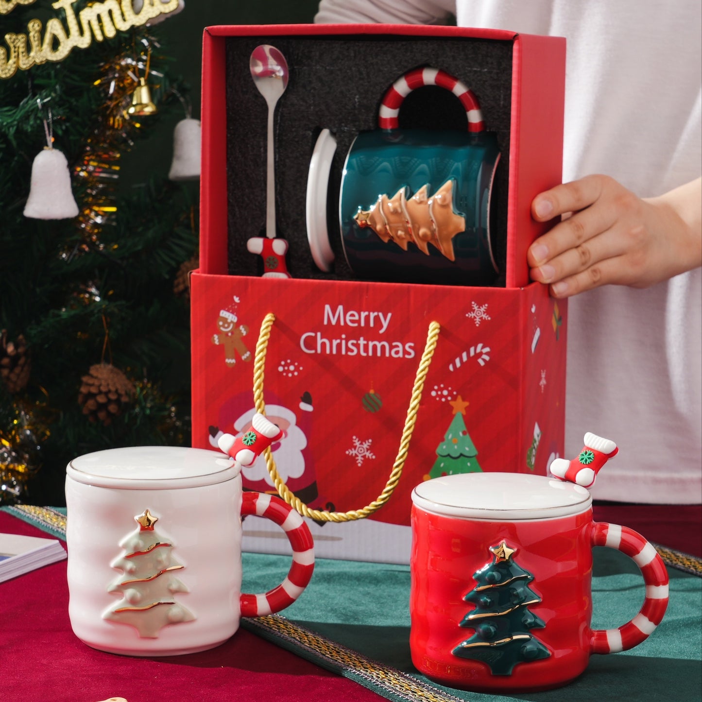Festive Christmas Tree Ceramic Mug Set – Gift Box Edition | Seasons Co.