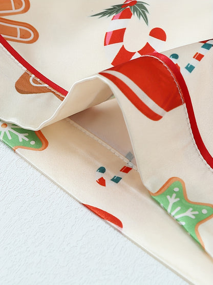 Christmas Cartoon Satin Short Set – Festive Summer Edition | Seasons Co.