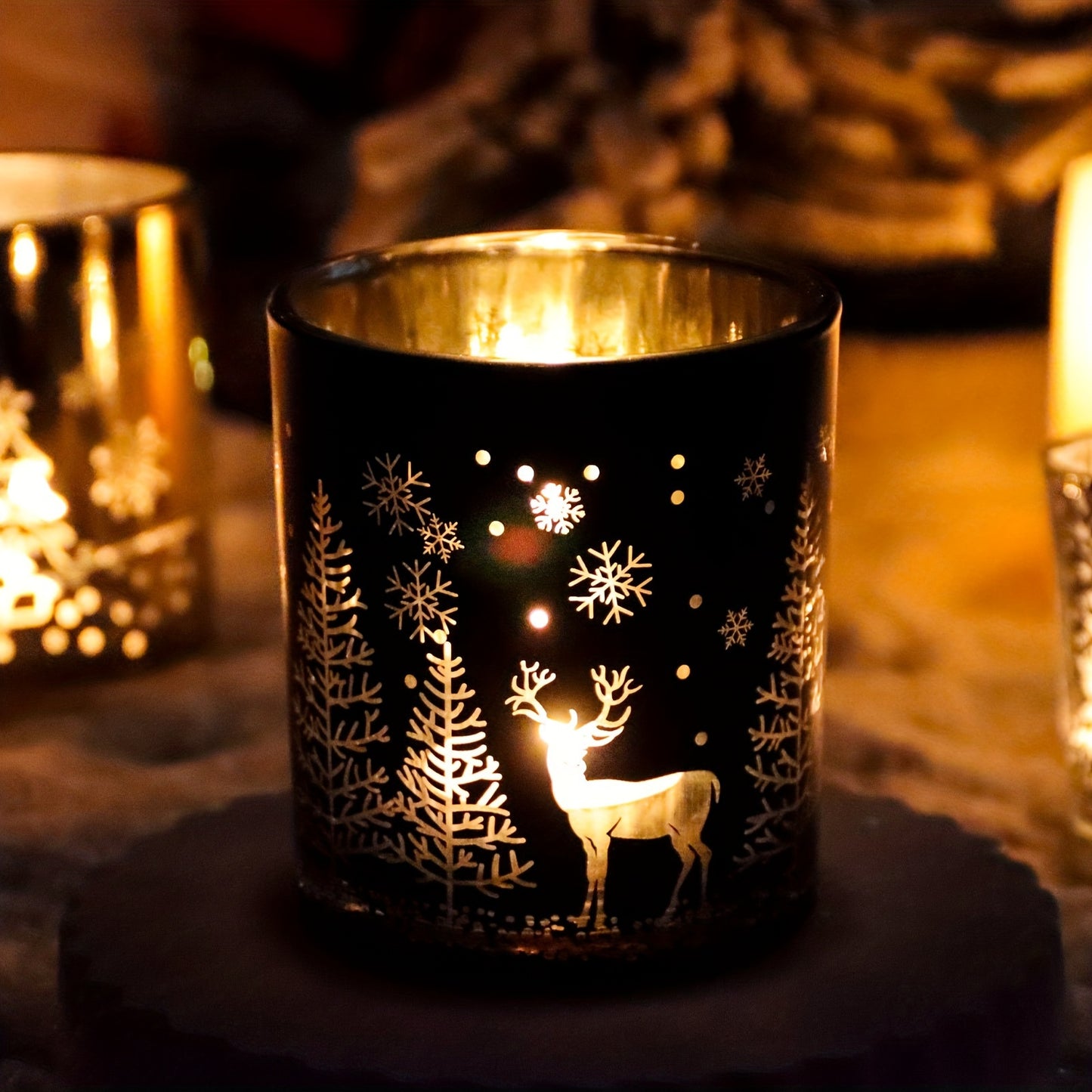 Golden Reindeer Candle Jar — Festive Glass Edition (10oz) | Seasons Co.