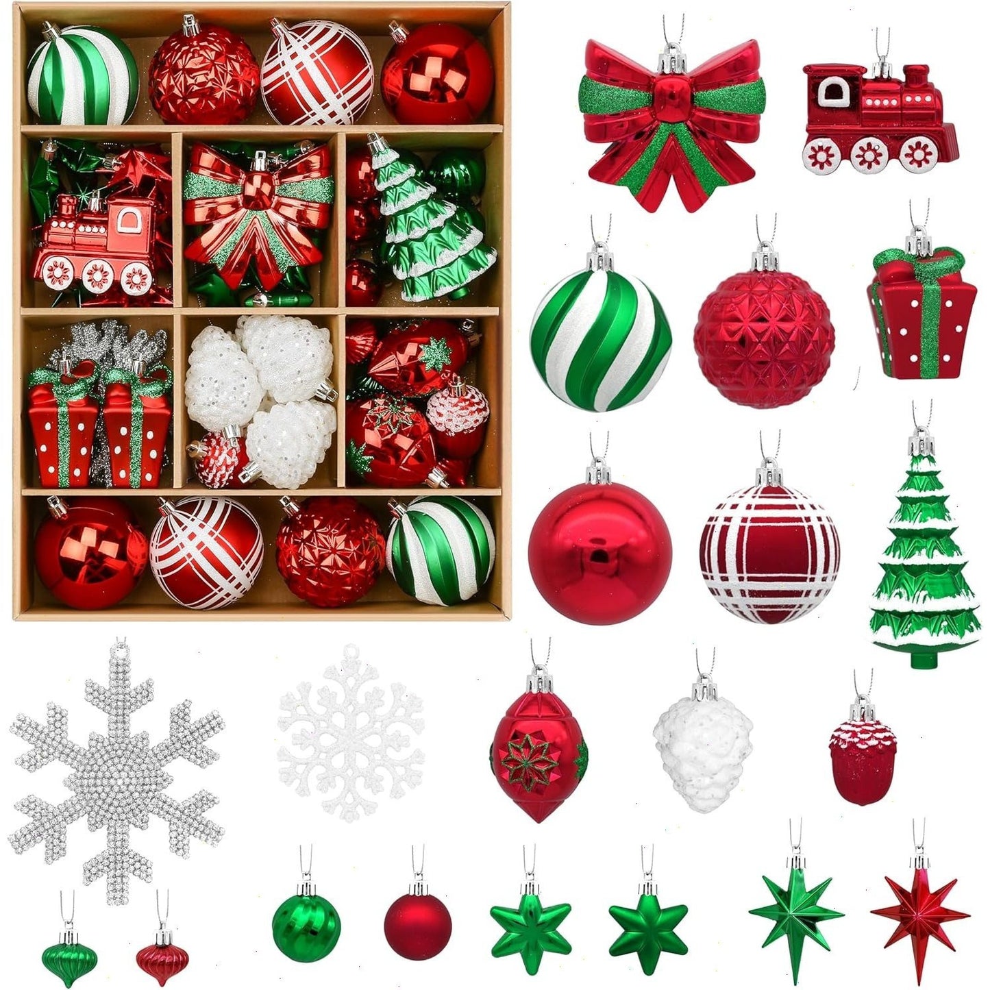 Full Christmas Ornament Set — 82-Piece Complete Tree Collection | Seasons Co.