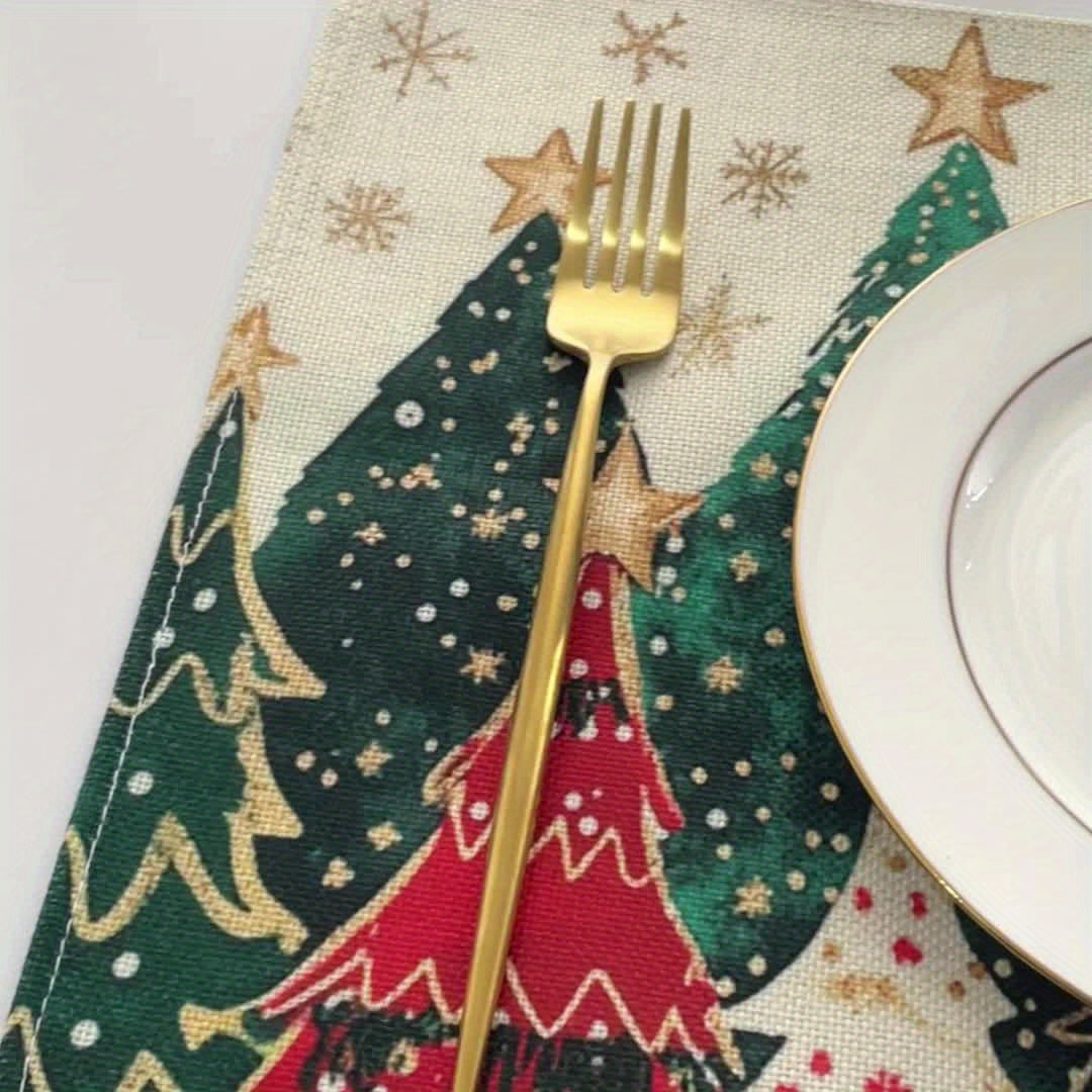 Set of 4 Christmas Tree Placemats – Festive Dining Collection | Seasons Co.