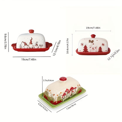 Christmas Ceramic Butter Dish – Reindeer & Santa Edition | Seasons Co.