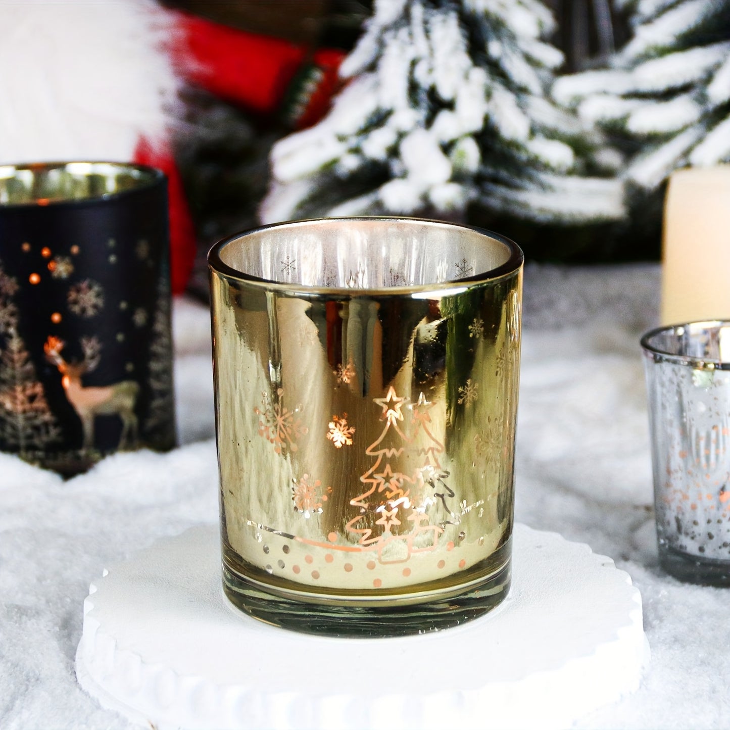 Golden Reindeer Candle Jar — Festive Glass Edition (10oz) | Seasons Co.