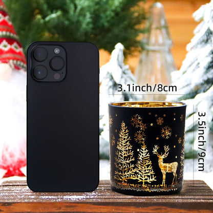 Golden Reindeer Candle Jar — Festive Glass Edition (10oz) | Seasons Co.