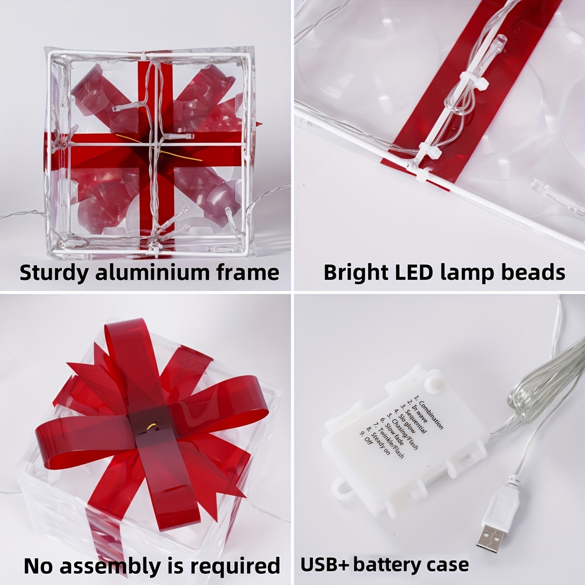 Ensemble de 3 boîtes cadeaux lumineuses — Édition Ruban Rouge | Seasons Co.
