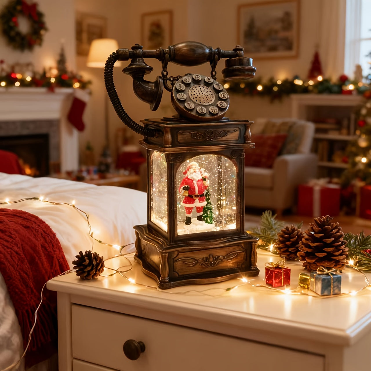 Vintage Christmas Phone – Snowman & Snowflake Edition | Seasons Co.