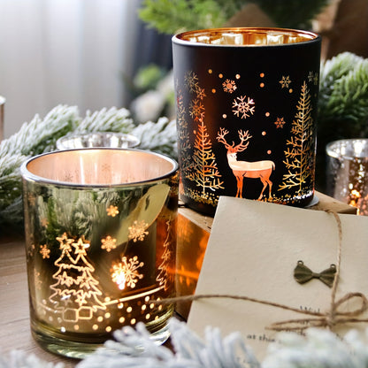 Golden Reindeer Candle Jar — Festive Glass Edition (10oz) | Seasons Co.