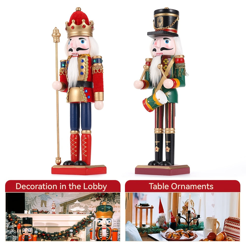 Set of 2 Wooden Nutcracker Soldiers – Horse & Soldier Edition | Seasons Co.