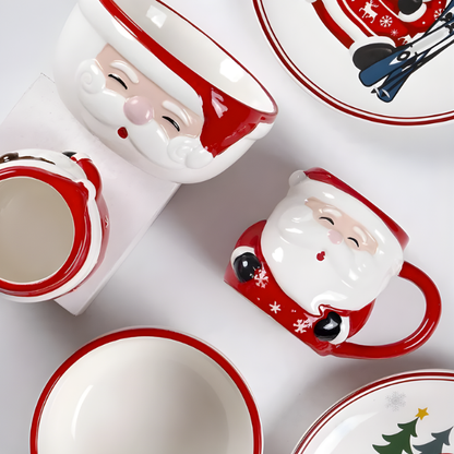 Santa Claus Ceramic Mug & Plate – Festive Dessert Set | Seasons Co.