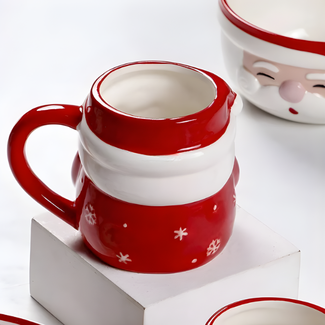 Santa Claus Ceramic Mug & Plate – Festive Dessert Set | Seasons Co.