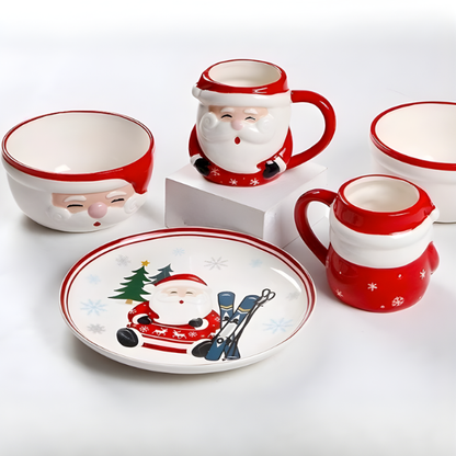 Santa Claus Ceramic Mug & Plate – Festive Dessert Set | Seasons Co.