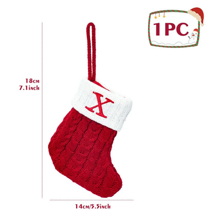 Christmas Knit Stockings – Snowflake & Letter Edition (A–Z)