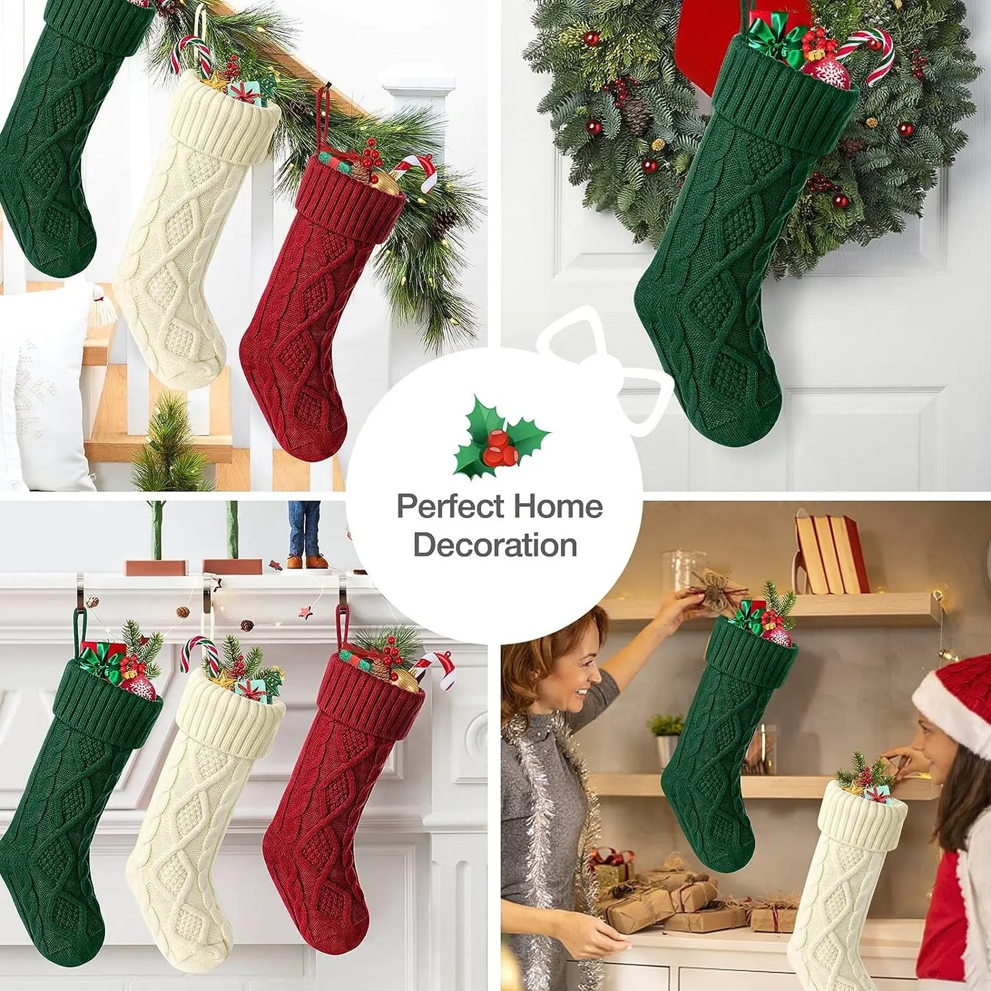 Christmas Stockings – Cable Knit Edition (Large Size)