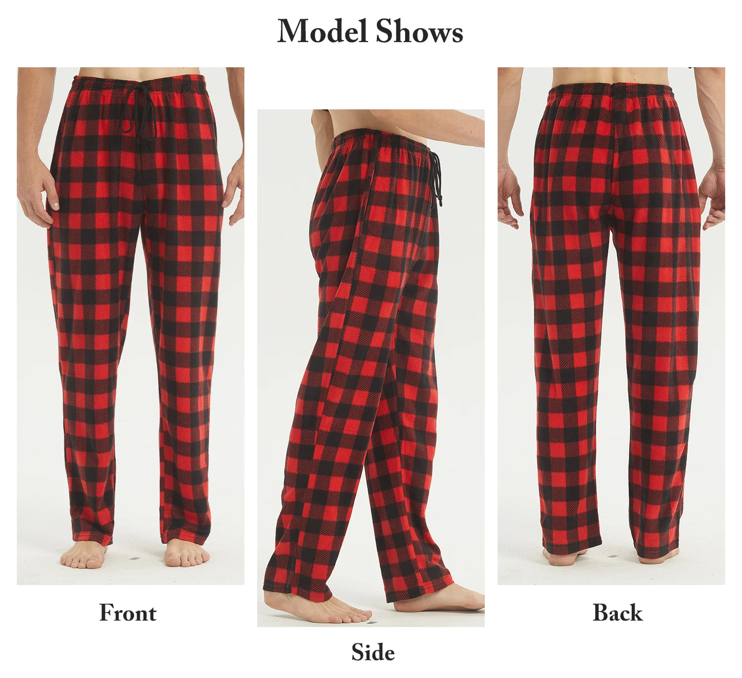 Men’s Fleece Pajama Pants – Warm Plaid Edition