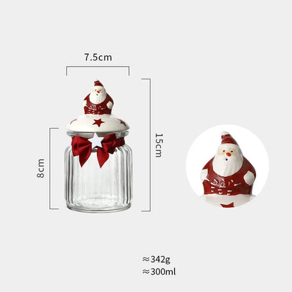 Set of Christmas Glass Cookie Jars – Festive Ceramic Lid Edition | Seasons Co.