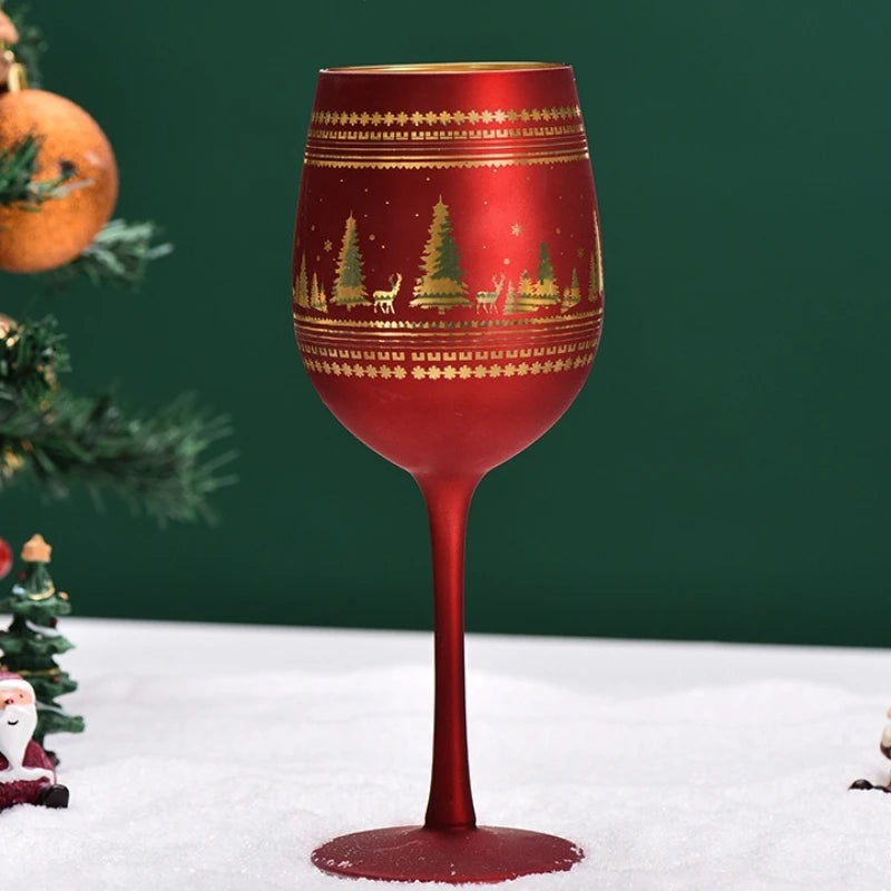 Christmas Tree Goblet Wine Glass – Electroplated Holiday Edition