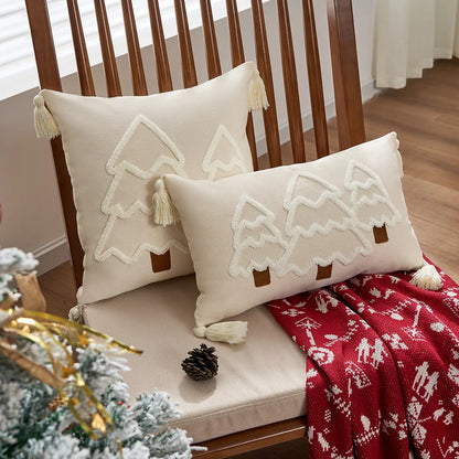 Christmas Tree Cushion Cover – Festive Canvas Edition