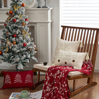 Christmas Tree Cushion Cover – Festive Canvas Edition