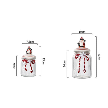 Set of Christmas Glass Cookie Jars – Festive Ceramic Lid Edition | Seasons Co.
