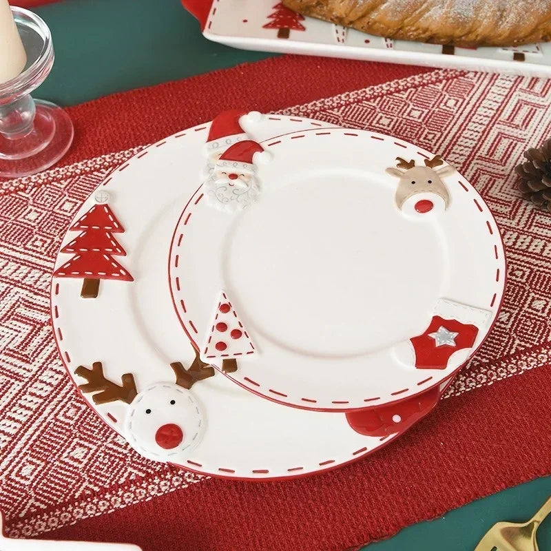 Santa Claus Ceramic Dessert Plate – Holiday Joy Edition