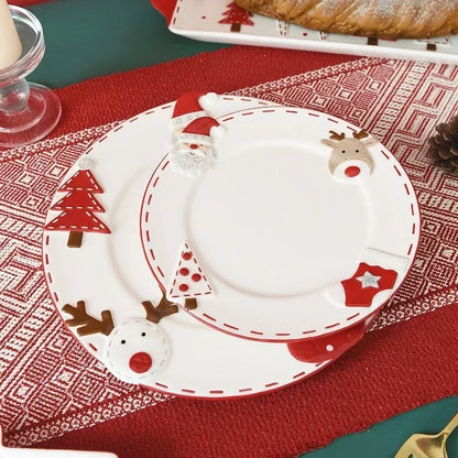Santa Claus Ceramic Dessert Plate – Holiday Joy Edition
