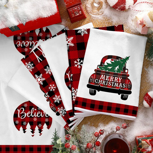 Kitchen Towels – Tree, Truck & Ornament Edition (Set of 2 / 4)