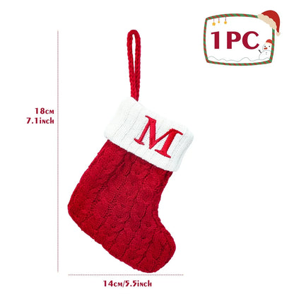 Christmas Knit Stockings – Snowflake & Letter Edition (A–Z)