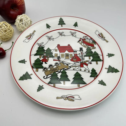 Creative Christmas Dinner Plate Set – Festive Breakfast Edition