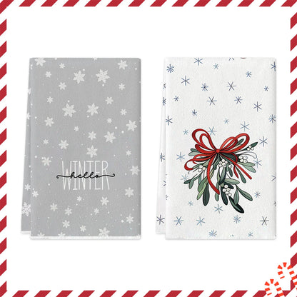 Christmas Kitchen Towels – Cedar & Mistletoe Edition (Set of 2 / 4)
