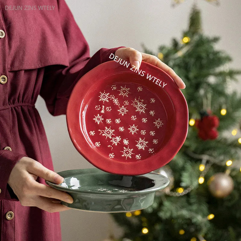Exquisite Christmas Ceramic Tableware Set – Holiday Dining Edition