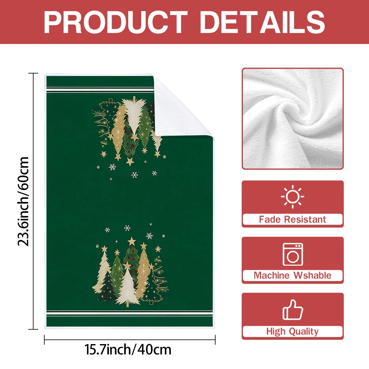 Merry Christmas Kitchen Towels – Star & Forest Edition (Set of 2 / 4)