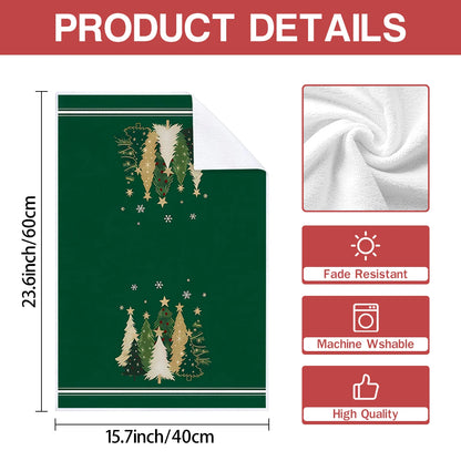 Merry Christmas Kitchen Towels – Star & Forest Edition (Set of 2 / 4)