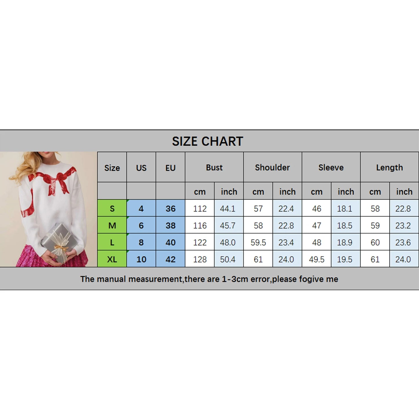 Sequin Bow Christmas Sweater